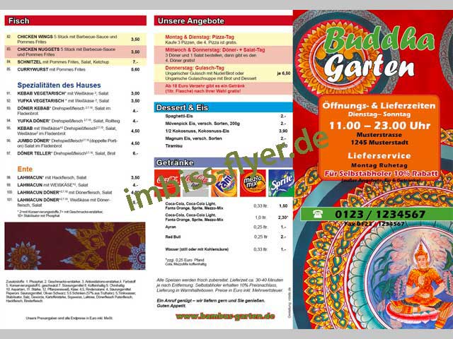 Speisekarte Flyer