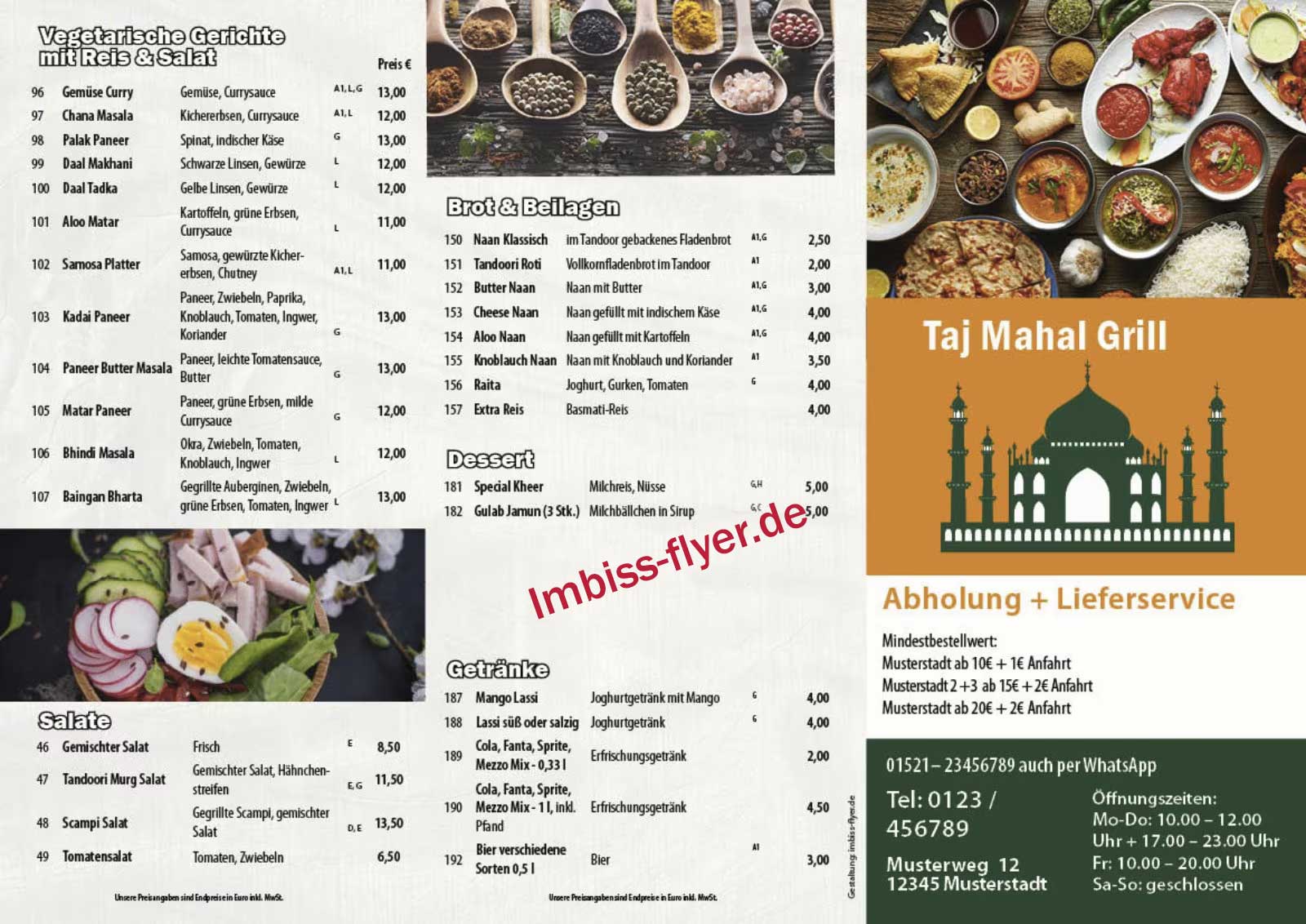 Flyer indischer Imbiss