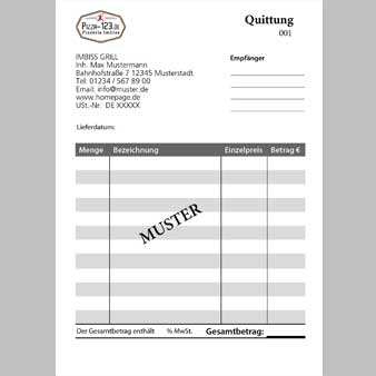 Beispiel Quittungsblock